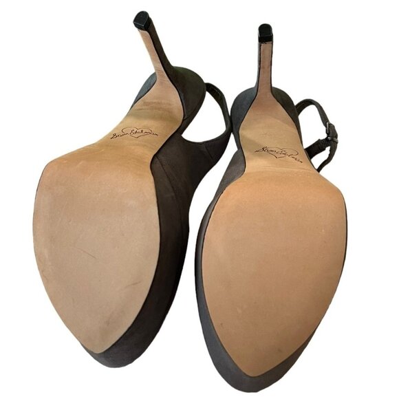 Sam Edelman Grey Suede Peep Toe Platform Heels Size 8.5M NIB - Picture 3 of 4